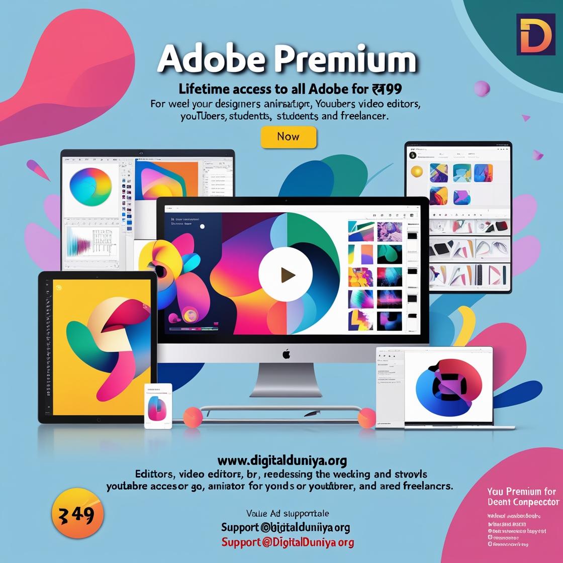 🎨 Adobe Premium – Unlock the Creative Universe for Just ₹499!