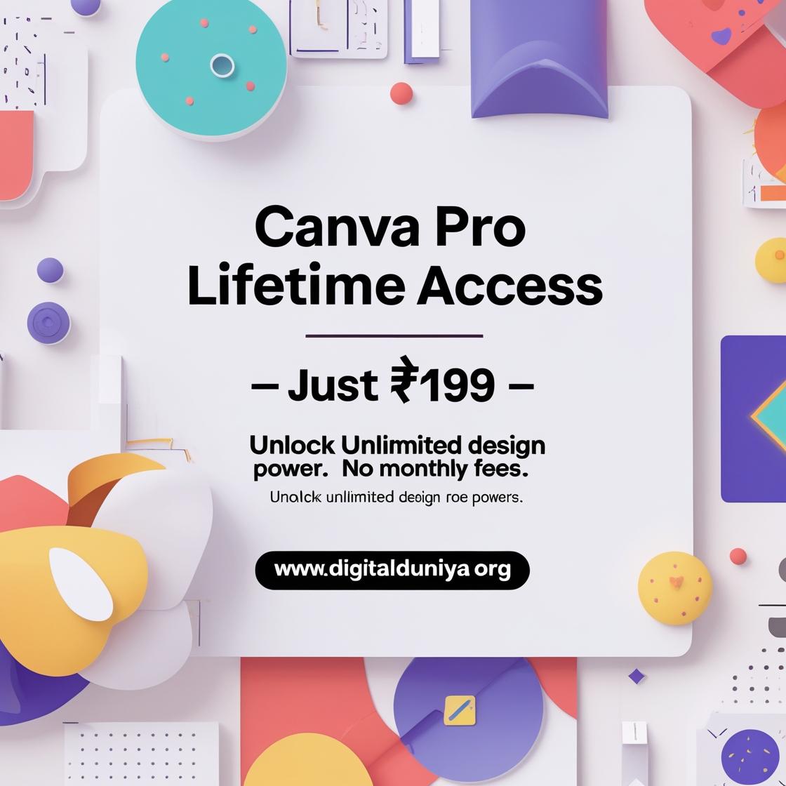 🎨 Canva Pro Lifetime Access – Just ₹199