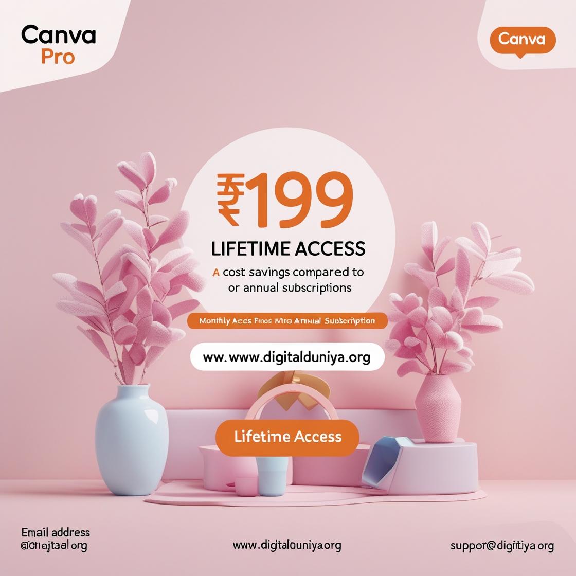 🎨 Canva Pro Lifetime Access – Just ₹199